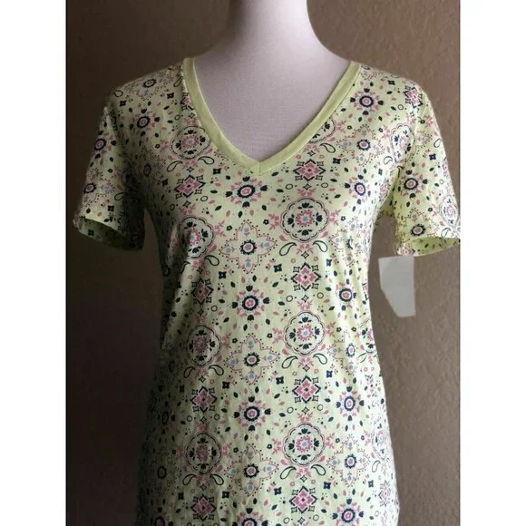 Abound Juniors Green Cotton Blend Casual Tee M - Picture 7 of 8